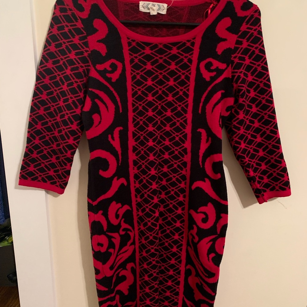 Pink Rose Red and Black Dress